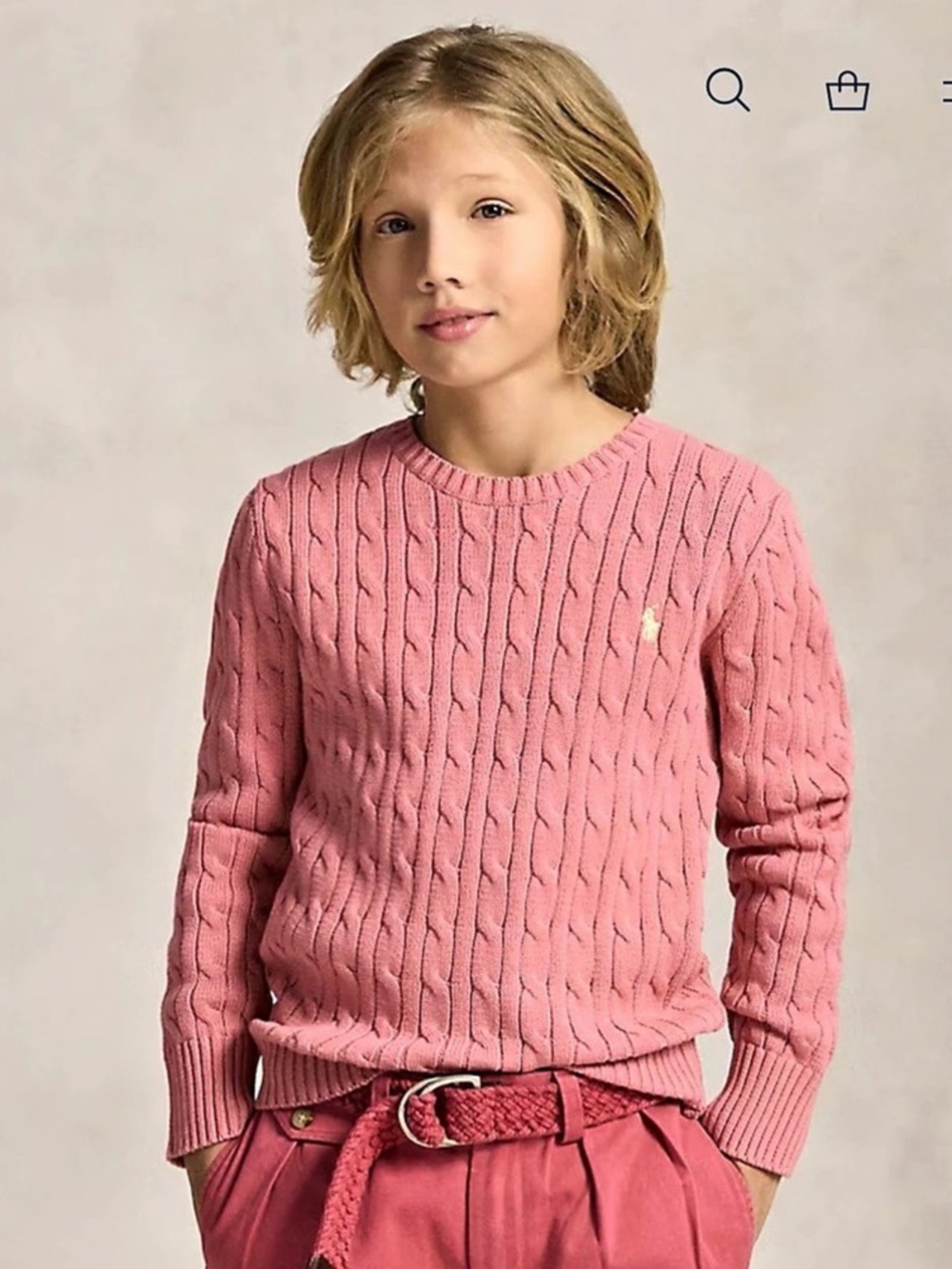 Polo Ralph Lauren Cable-Knit Cotton Crewneck Sweater